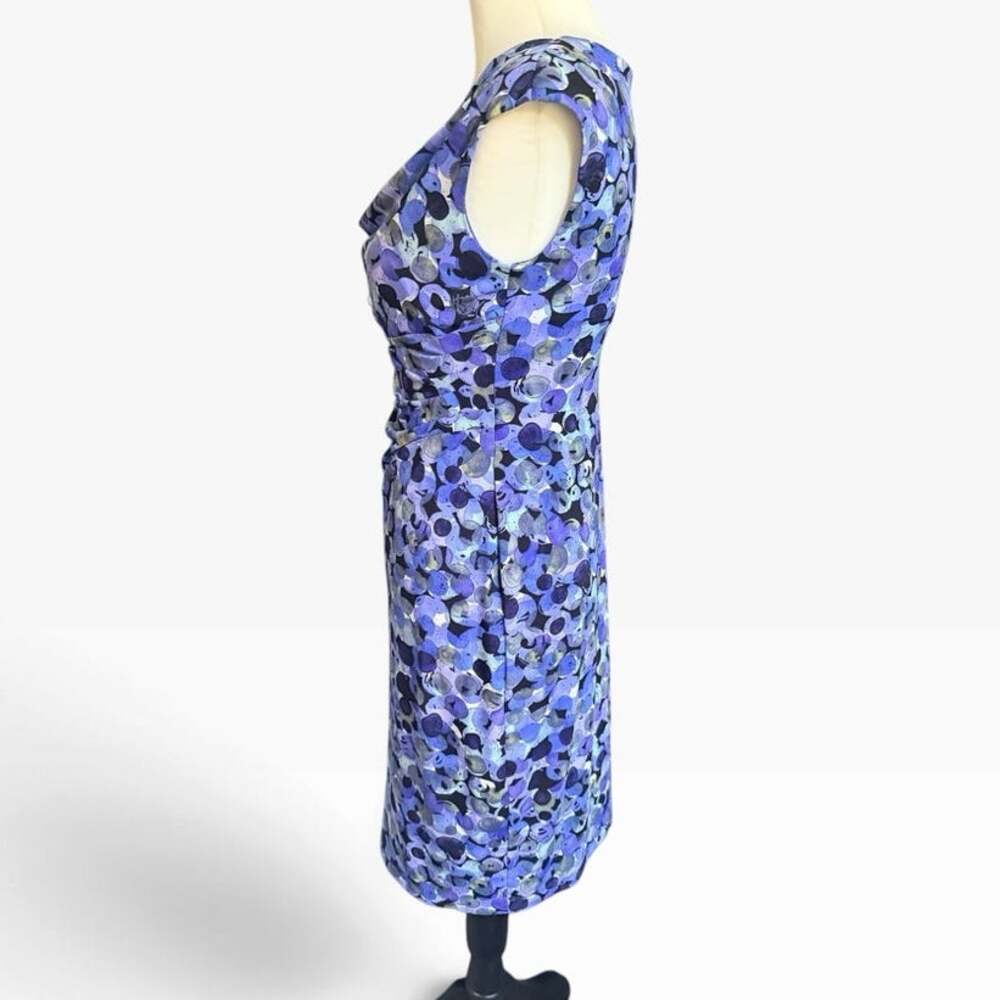 Connected Apparel Sleeveless Blue and White Dress Size 14